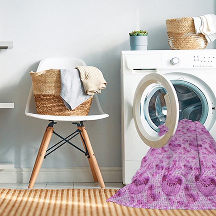 Machine Washable Transitional Blossom Pink Rug in a Washing Machine, wshpat1737pur