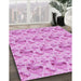 Machine Washable Transitional Blossom Pink Rug in a Family Room, wshpat1737pur