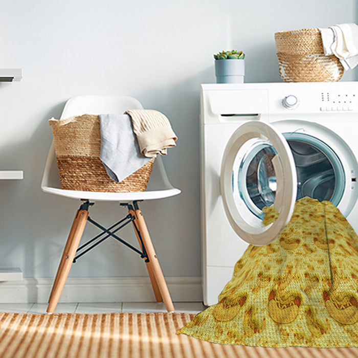 Machine Washable Transitional Yellow Rug in a Washing Machine, wshpat1737yw