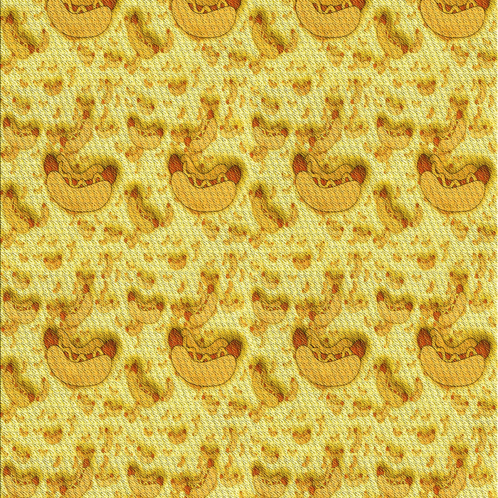 Machine Washable Transitional Yellow Rug, wshpat1737yw