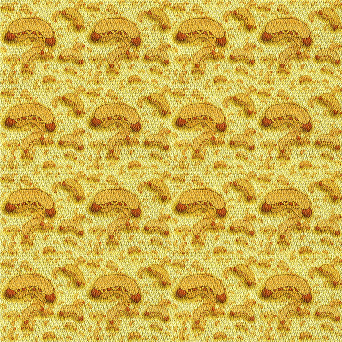 Round Machine Washable Transitional Yellow Rug, wshpat1737yw
