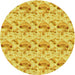 Square Machine Washable Transitional Yellow Rug in a Living Room, wshpat1737yw
