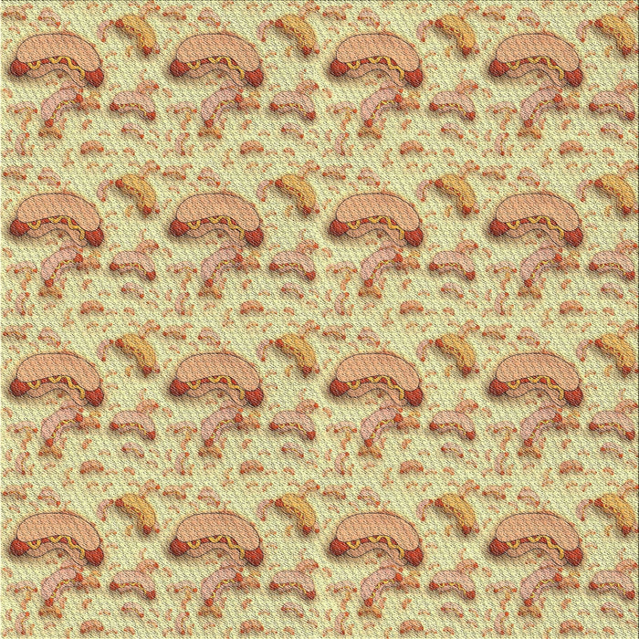 Sideview of Patterned Harvest Gold Abstract Machine Washable Rug, wshpat1737