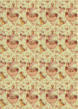 Patterned Harvest Gold Abstract Machine Washable Rug, wshpat1737