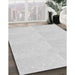 Machine Washable Transitional Cloud Gray Rug in a Family Room, wshpat1738gry