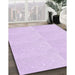 Machine Washable Transitional Bright Lilac Purple Rug in a Family Room, wshpat1738pur