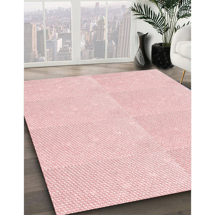 Machine Washable Transitional Light Coral Pink Rug in a Family Room, wshpat1738rd
