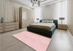 Round Machine Washable Transitional Light Coral Pink Rug in a Office, wshpat1738rd