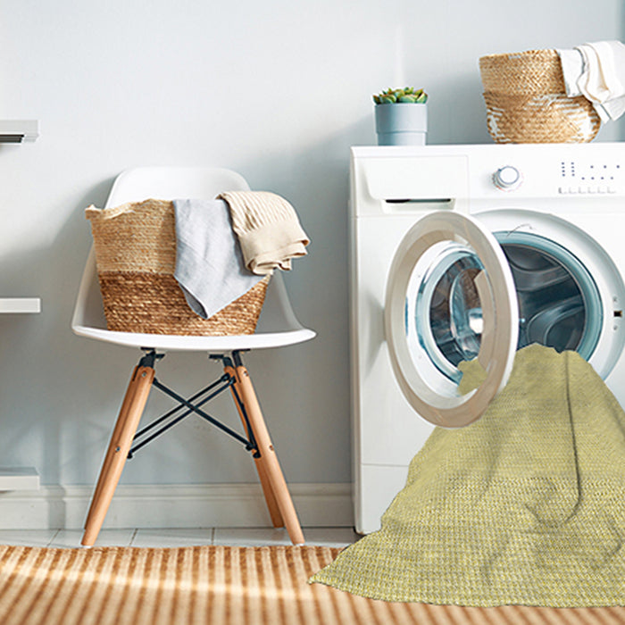Machine Washable Transitional Yellow Rug in a Washing Machine, wshpat1738yw