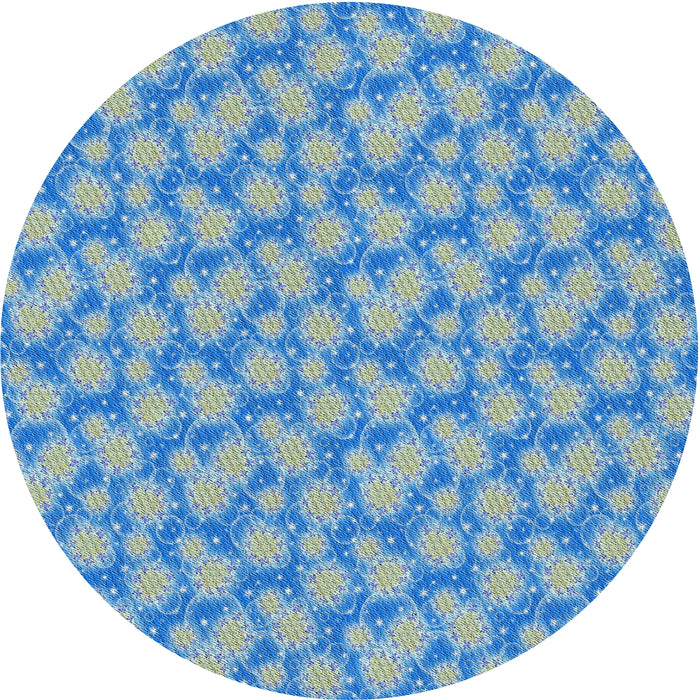 Sideview of Patterned Sky Blue Novelty Rug, pat1739