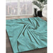 Machine Washable Transitional Aquamarine Stone Green Rug in a Family Room, wshpat174lblu