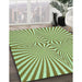 Patterned Light Green Rug in Family Room, pat1740grn