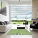 Square Patterned Light Green Rug in a Living Room, pat1740grn