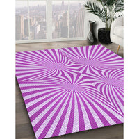 Patterned Fuchsia Magenta Purple Rug, pat1740pur