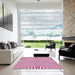 Square Machine Washable Transitional Deep Pink Rug in a Living Room, wshpat1740