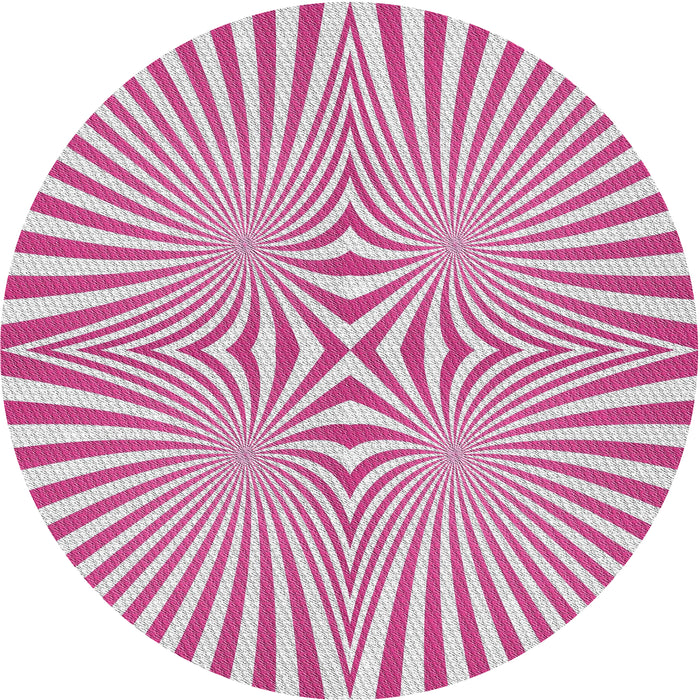 Sideview of Patterned Deep Pink Modern Rug, pat1740
