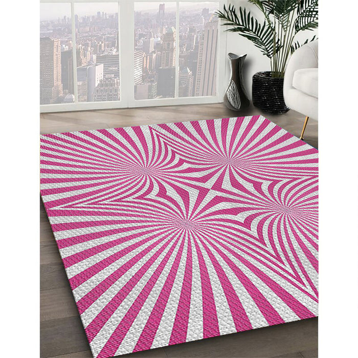 Machine Washable Transitional Deep Pink Rug in a Family Room, wshpat1740