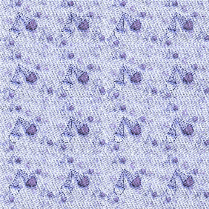 Round Patterned Blue Rug, pat1741blu