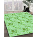 Machine Washable Transitional Jade Green Rug in a Family Room, wshpat1741grn