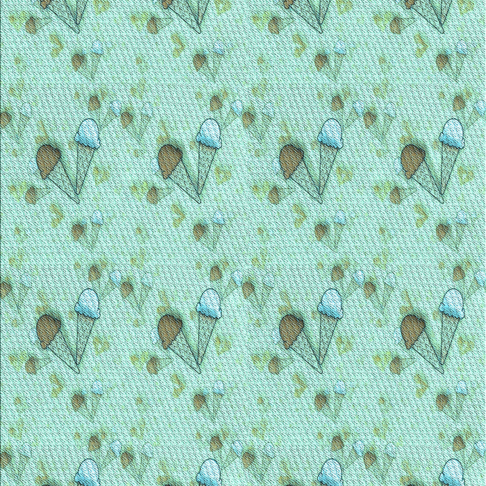 Patterned Emerald Green Rug, pat1741lblu