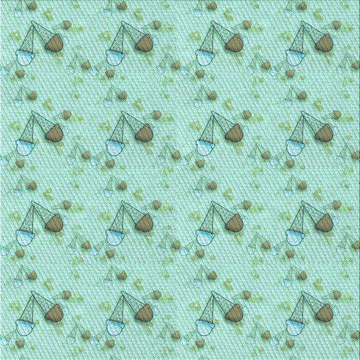 Round Machine Washable Transitional Emerald Green Rug, wshpat1741lblu