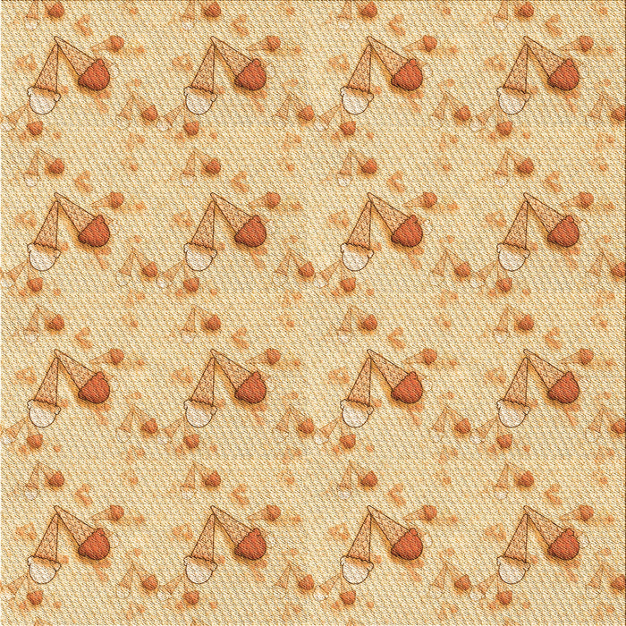 Round Patterned Orange Rug, pat1741org