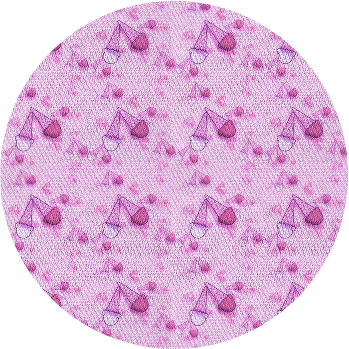 Square Patterned Blossom Pink Rug, pat1741pur