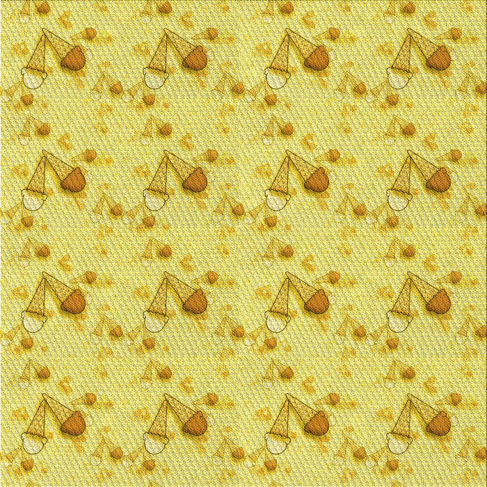 Round Patterned Yellow Rug, pat1741yw