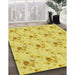 Machine Washable Transitional Yellow Rug in a Family Room, wshpat1741yw