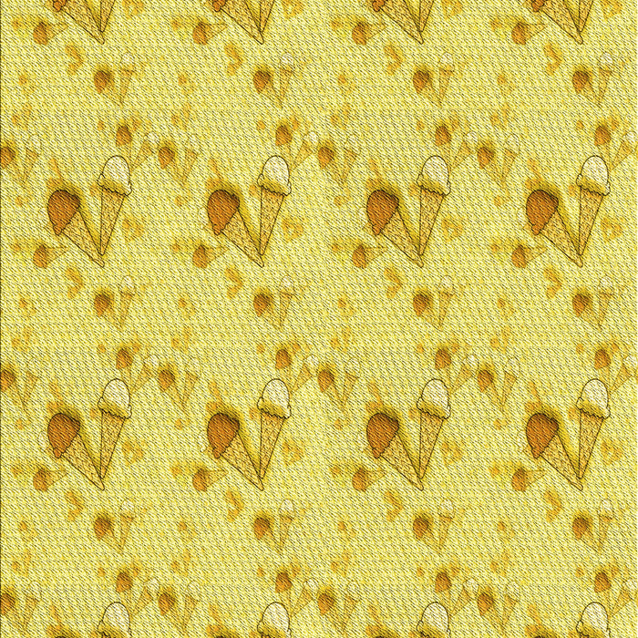 Machine Washable Transitional Yellow Rug, wshpat1741yw