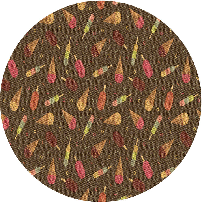 Square Patterned Red Brown Rug, pat1742brn