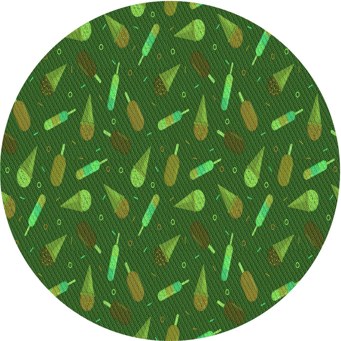 Square Machine Washable Transitional Deep Emerald Green Rug in a Living Room, wshpat1742grn