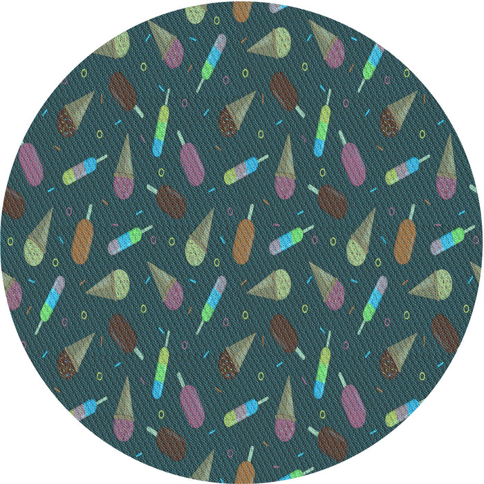 Square Patterned Aquamarine Stone Green Rug, pat1742lblu