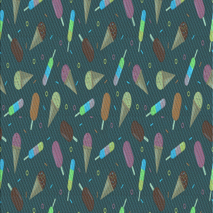 Patterned Aquamarine Stone Green Rug, pat1742lblu