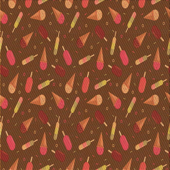 Round Patterned Saffron Red Rug, pat1742org