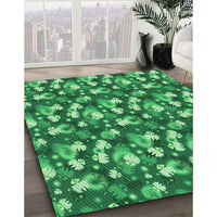 Patterned Forest Green Rug, pat1743grn