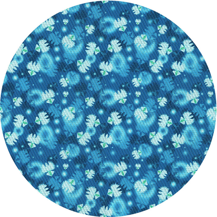 Square Machine Washable Transitional Bright Turquoise Blue Rug in a Living Room, wshpat1743lblu
