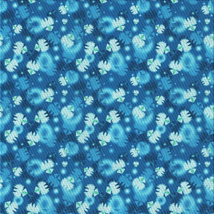 Round Patterned Bright Turquoise Blue Rug, pat1743lblu