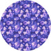 Square Patterned Purple Mimosa Purple Rug, pat1743pur