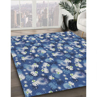 Patterned Blue Novelty Rug, pat1743