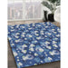 Patterned Blue Novelty Rug in Family Room, pat1743