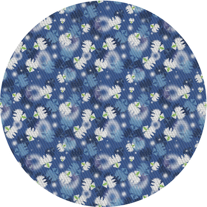 Sideview of Patterned Blue Novelty Rug, pat1743