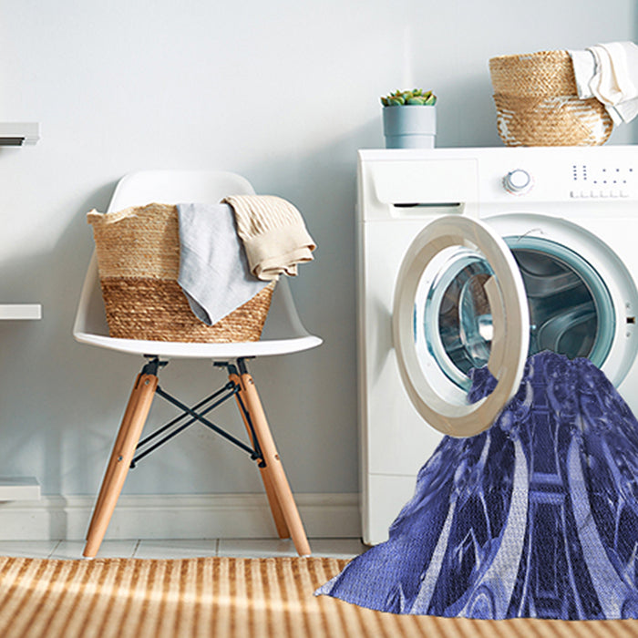 Machine Washable Transitional Sky Blue Rug in a Washing Machine, wshpat1744blu
