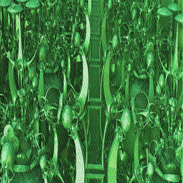 Patterned Deep Emerald Green Rug, pat1744grn