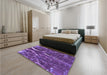 Patterned Purple Rug in a Bedroom, pat1744pur