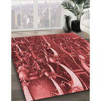 Patterned Red Rug, pat1744rd