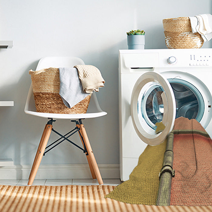 Machine Washable Transitional Red Rug in a Washing Machine, wshpat1745brn