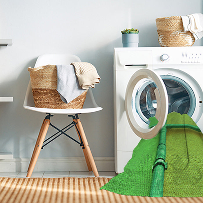 Machine Washable Transitional Emerald Green Rug in a Washing Machine, wshpat1745grn