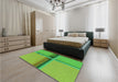 Patterned Emerald Green Rug in a Bedroom, pat1745grn