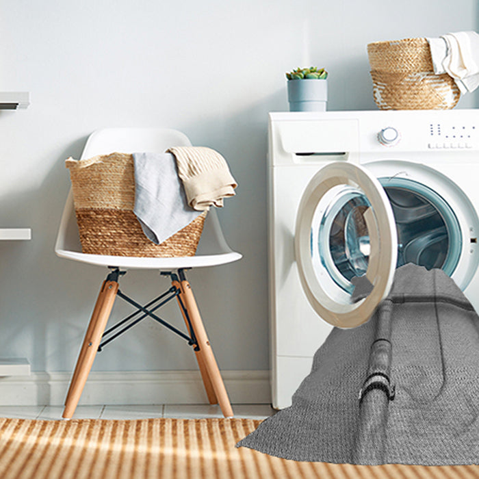 Machine Washable Transitional Smokey Gray Rug in a Washing Machine, wshpat1745gry